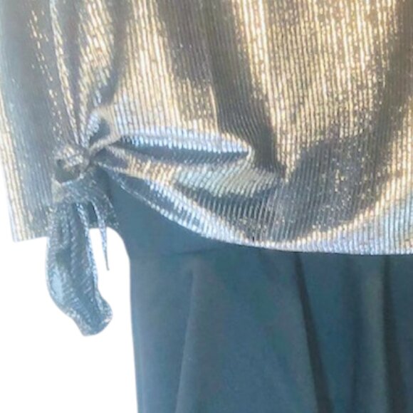 Silver Metallic Black Sheath Dress 14 - Picture 3 of 7